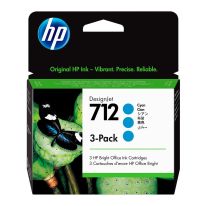 Cartucho de Tinta HP 712 Ciano PLUK 29ml 3 unidades - 3ED77A