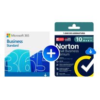 Microsoft 365 Business Standard ESD + Norton Small Business Premium ND 2.0 500GB 1 usuário 10 dispositivos 12 meses